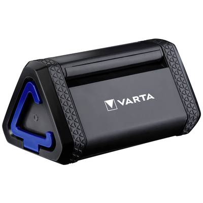Driehoekige, zwart-blauwe batterij-tester van Varta, geeft het laadniveau weer van AA, AAA en 9V-batterijen.