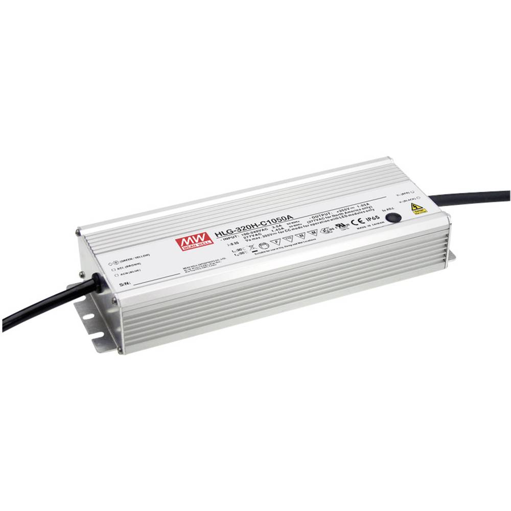Mean Well HLG-320H-C1050A LED-driver Constante stroomsterkte 320.25 W 525 - 1050 mA 152 - 305 V/DC Montage op ontvlamba