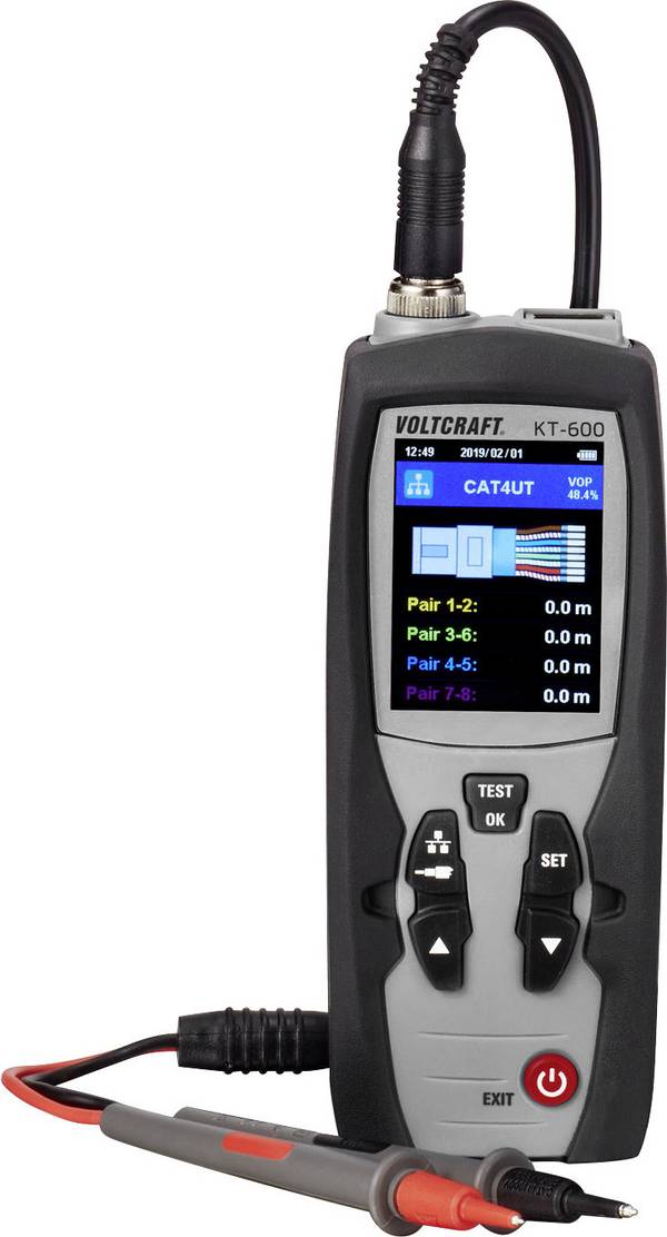 VOLTCRAFT VC-9199620 KT-600 Kabeltester  Meetbereik: Netwerk