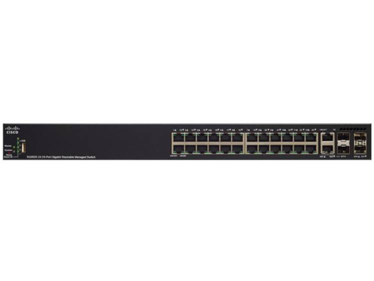 Cisco SG350X-24P Managed L3 Gigabit Ethernet (10-100-1000) Power over Ethernet (PoE) 1U Zwart