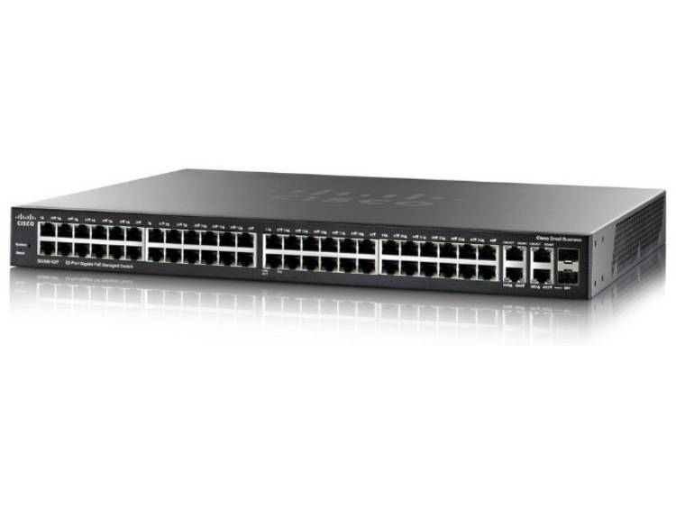 Cisco SG350-52P Managed L3 Gigabit Ethernet (10-100-1000) Power over Ethernet (PoE) 1U Zwart
