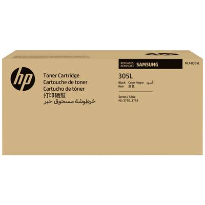 Bruine verpakking voor HP tonercartridge 305L, vervangt Samsung. Geschikt voor series ML-3750, 3753. Bevat tekst in meerdere talen.