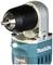 Makita-haakse boormachine met zijhandgreep en LED-verlichting, ideaal voor moeilijk bereikbare plaatsen.