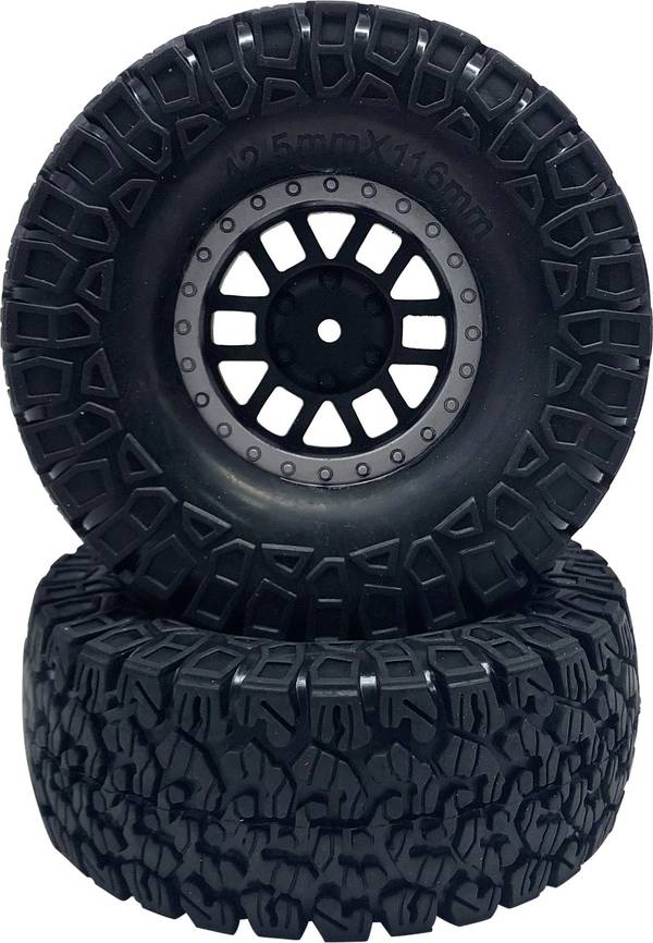 Reely 1:10 Crawler Complete wielen Offroad 6-dubbelspaaks Donkergrijs 2 stuk(s)