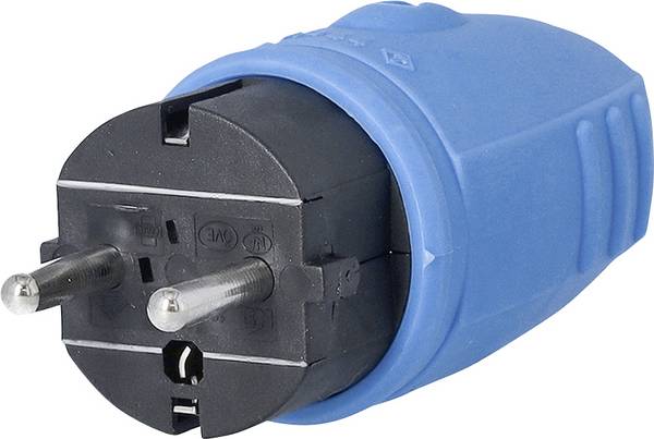 AS Schwabe 62401 Stekker met randaarde Rubber  230 V Blauw IP44