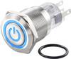TRU COMPONENTS TC-7494516 TC-LAS1-AGQ-11ET/B/12V/S Vandalismebestendige drukschakelaar 250 V/AC 3 A 1x uit/(aan) Moment Blauw IP65 1 stuk(s)