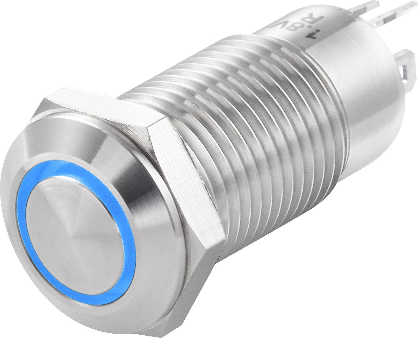 TRU COMPONENTS TC-7494680 TC-GQ12-CH-10ZE/J/B/12V/S Druktoets 36 V/DC 1 A 1x uit/aan Continu Blauw IP40 1 stuk(s)