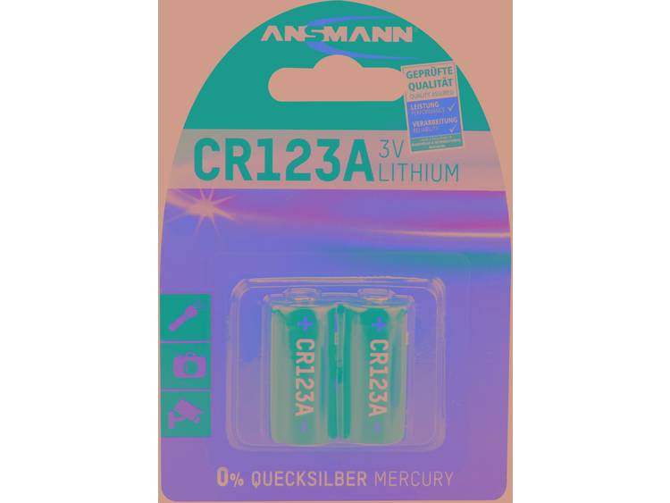 Ansmann CR123A Fotobatterij Lithium 1375 mAh 3 V 2 stuks