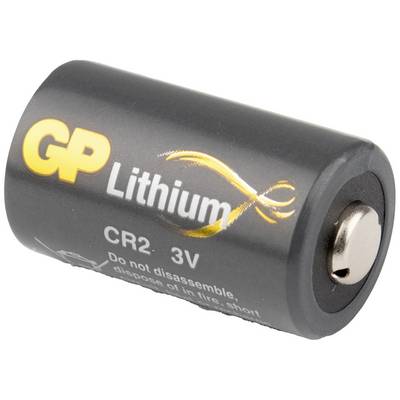Lithium-CR2-batterij 'Ultra+' van GP in groen-zwart design.