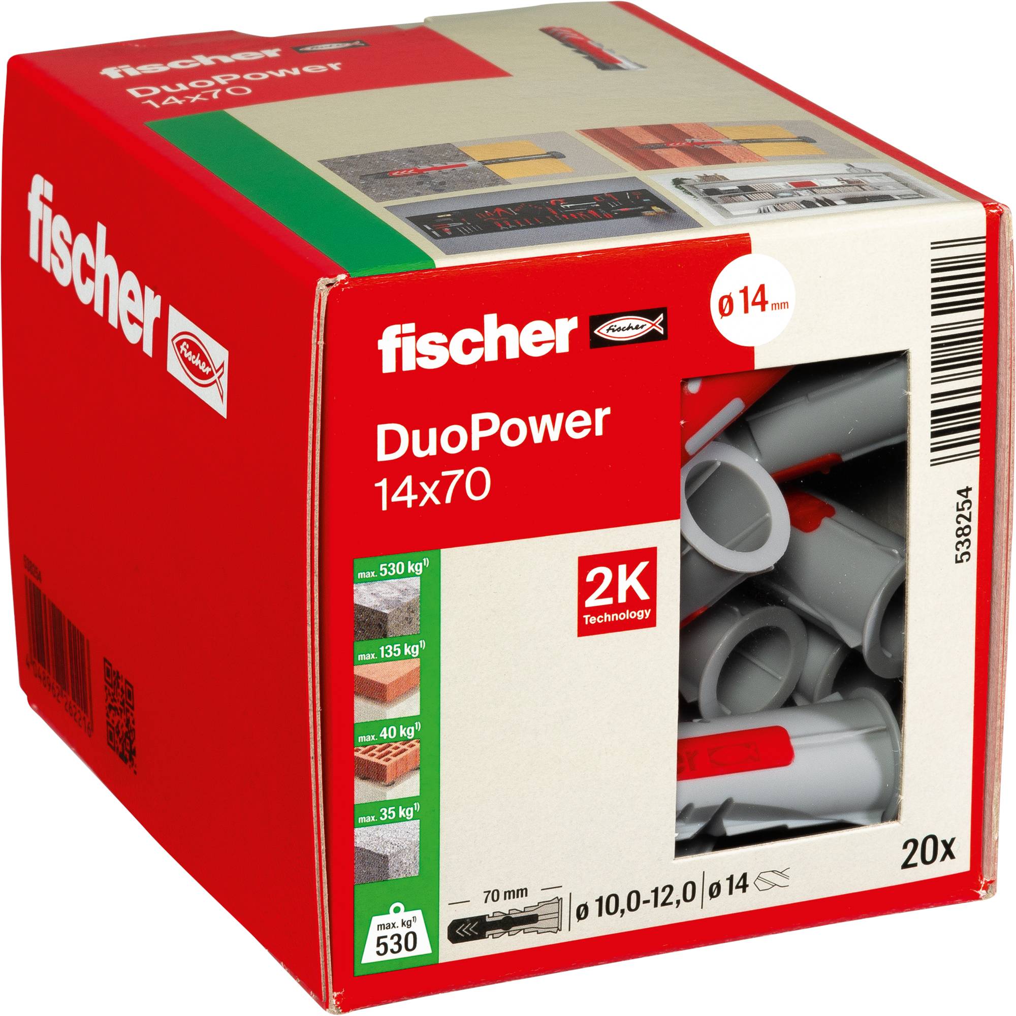 Fischer 538254 DUOPOWER 14x70 LD 2-componenten plug 70 mm 14 mm 20 stuk(s)-5