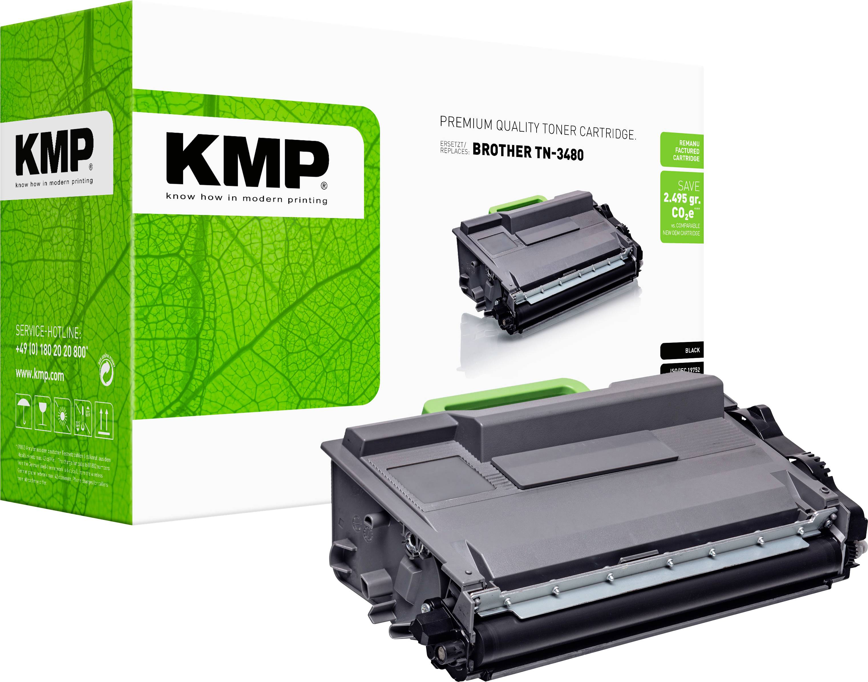 KMP Toner vervangt Brother TN-3480, TN3480 Compatibel Zwart 8000 bladzijden B-T96 1263,0000