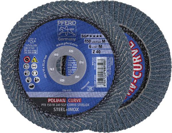 PFERD TOOLS 67689072 Z Sgp Curve Steelox Lamellenschijf Diameter 150 mm Boordiameter 22.23 mm 10 stuk(s)