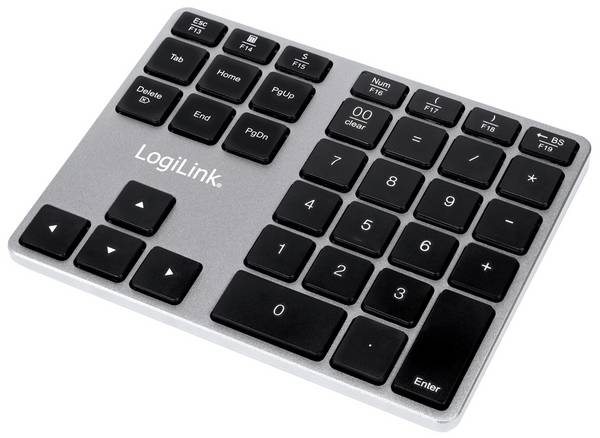 LogiLink ID0187 Numeriek toetsenbord Bluetooth Zilver