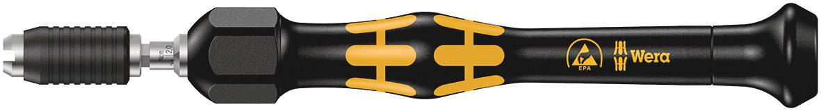 Schroevendraaier met ergonomische handgreep en zwart-geel-oranje design. Merk 'Wera' aan de zijkant.