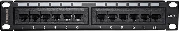 Intellinet 720748 12 poorten Netwerkpatchpaneel 254 mm (10") CAT 6 1 HE Meerdere kleuren