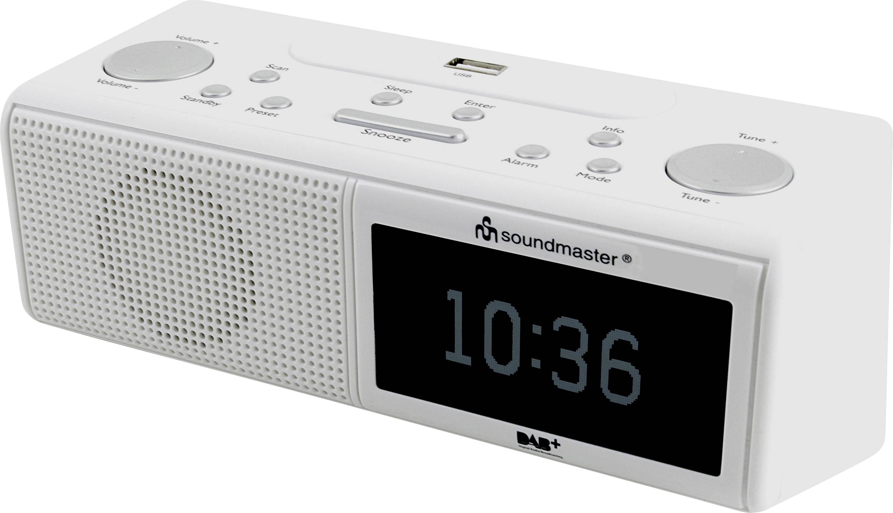 Blaast op Sceptisch toewijding soundmaster UR8350WE Wekkerradio DAB+, VHF (FM) AUX, USB Wit kopen ? Conrad  Electronic