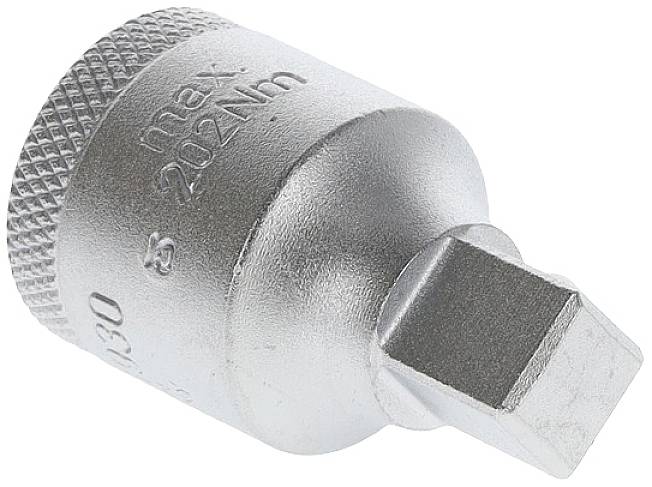 Metalen adapter met opdruk 'max 202Nm', voor gereedschappen ter controle van het aandraaimoment.