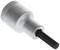 Zeskantdop-bit met zeskantenkop. Zilveren metaaloppervlak, maatmarkering '6'. Ideaal voor schroefwerkzaamheden met zeskantschroeven.