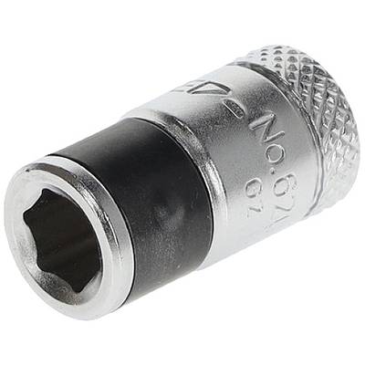 'Close-up van een metalen steeksleutel met een cilindrisch ontwerp, geribde rand en ingedrukte tekst.'