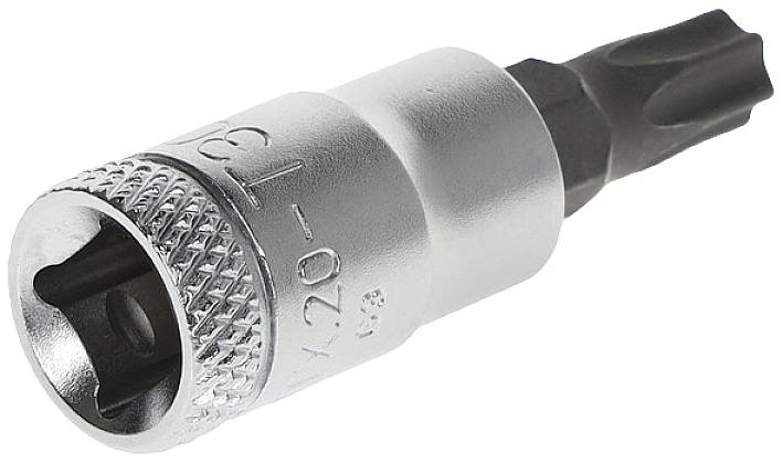 'Metalen Torx-bit met antislip greep, maat T30, geschikt opzetstuk voor schroefwerkzaamheden.'