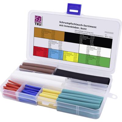Krimpkous-assortiment in een transparante doos met meerdere vakken in verschillende kleuren.