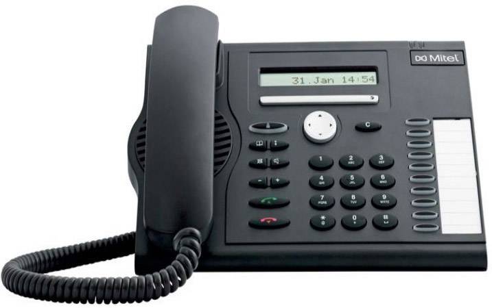 Mitel MiVoice 5361 IP Systemtelefon Bas. Vaste VoIP-telefoon PIN-code, PoE LC-display Zwart