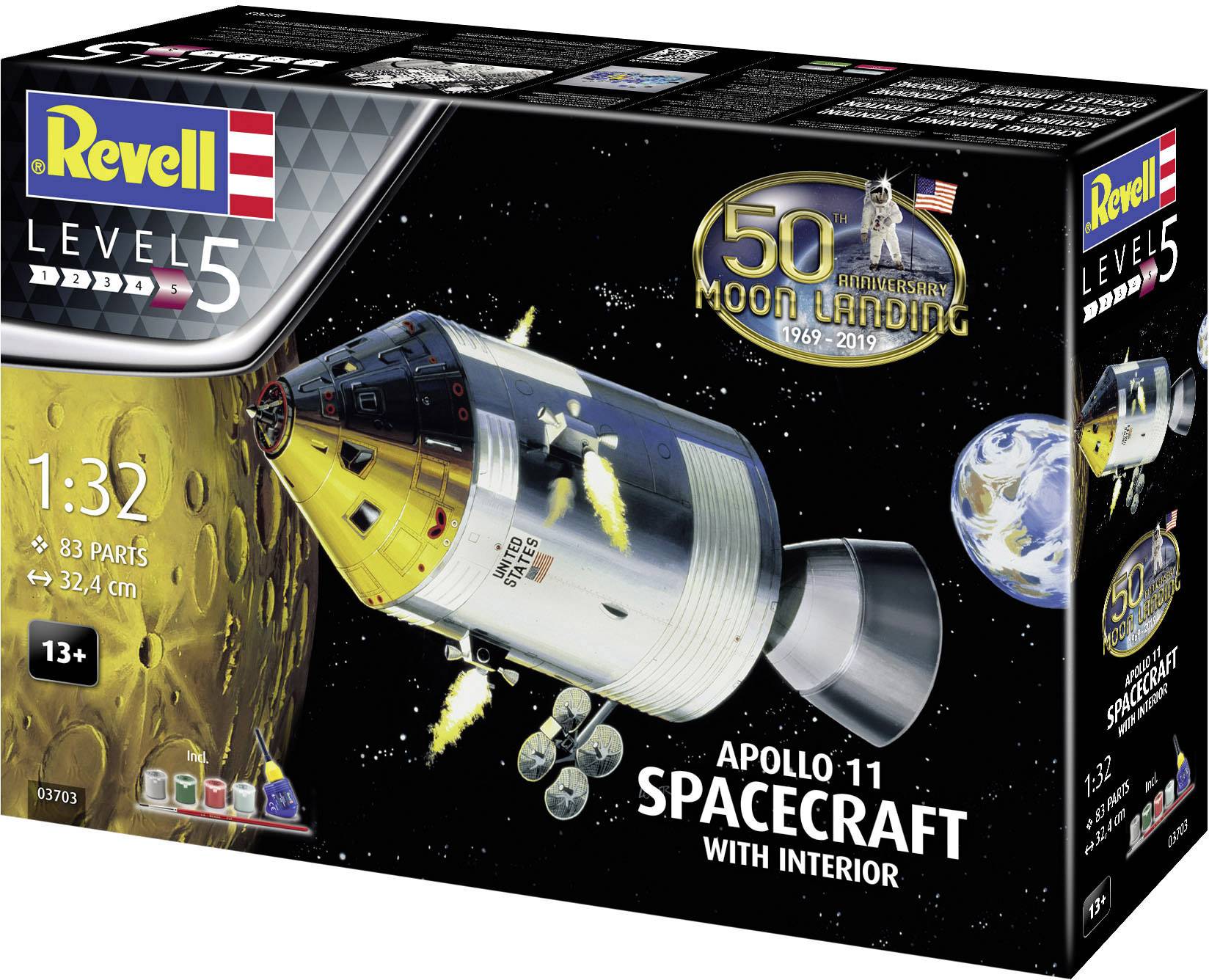 Revell 03703 Apollo 11 Spacecraft with Interior Ruimtevaartuig (bouwpakket) 1:32