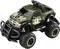 'Groene speelgoed-monstertruck met camouflagepatroon en grote wielen, genummerd met 13, toont robuust terreinontwerp.'
