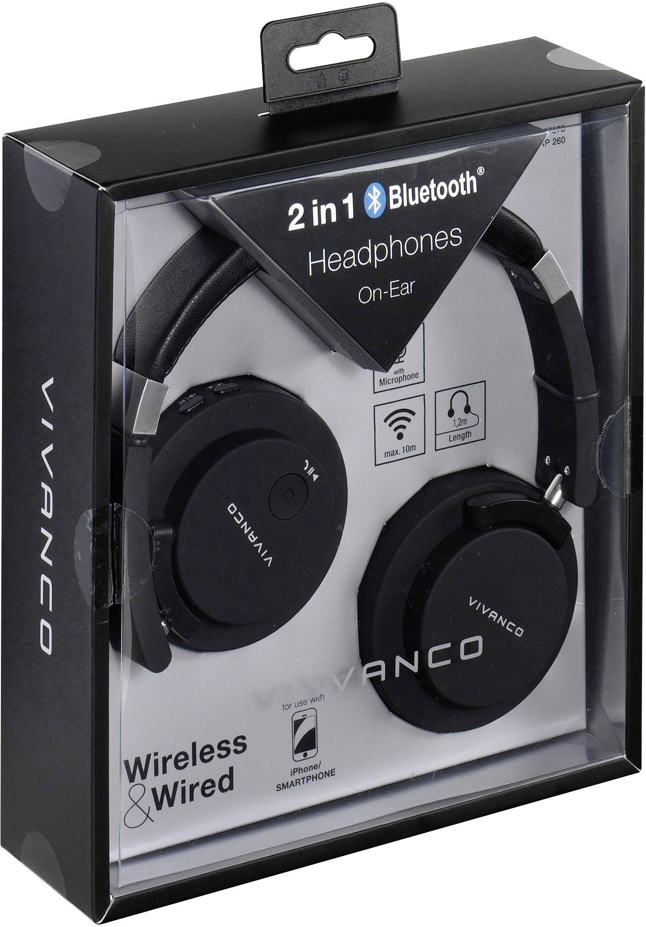 Vivanco BTHP 260 Bluetooth, Kabel HiFi On Ear koptelefoon Zwart Conrad.nl