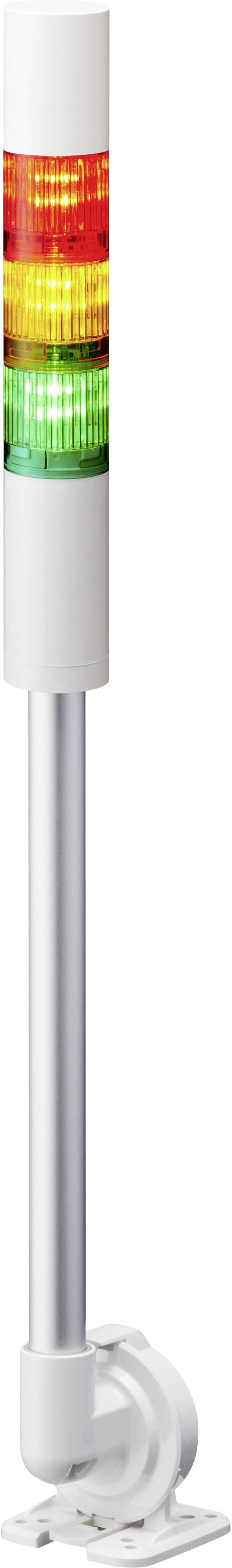 Driekleurige signaallamp: Rood, Geel en Groen. Geeft de status of voortgang van een proces aan. Gemonteerd op een stang.