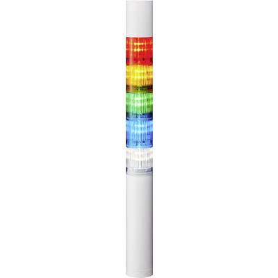 Verkeerslicht met vier lichtende kleuren: Rood, Geel, Groen, Blauw.