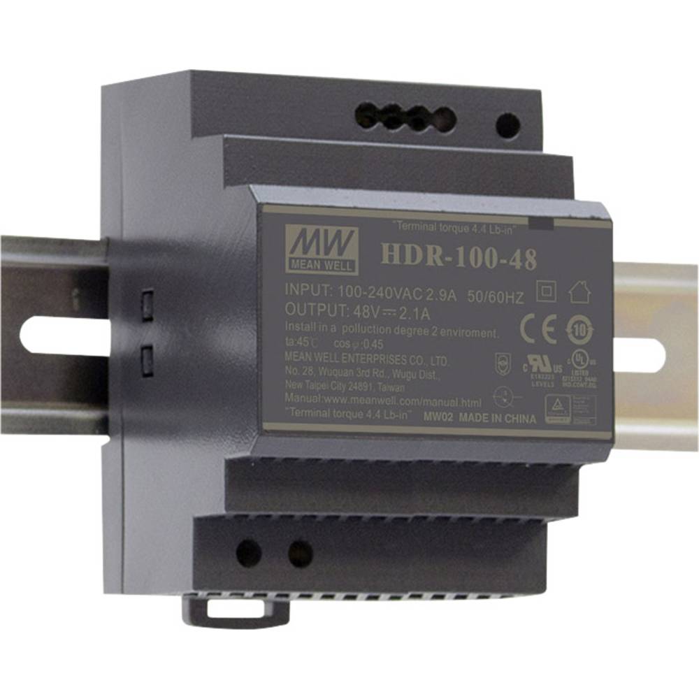 Mean Well HDR-100-48 DIN-rail netvoeding 48 V/DC 1.92 A 92.2 W 1 x