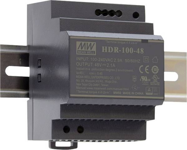 MEAN WELL HDR-100-24 DIN-rail netvoeding  24 V/DC 3.83 A 92 W Aantal uitgangen:1 x  Inhoud 1 stuk(s)