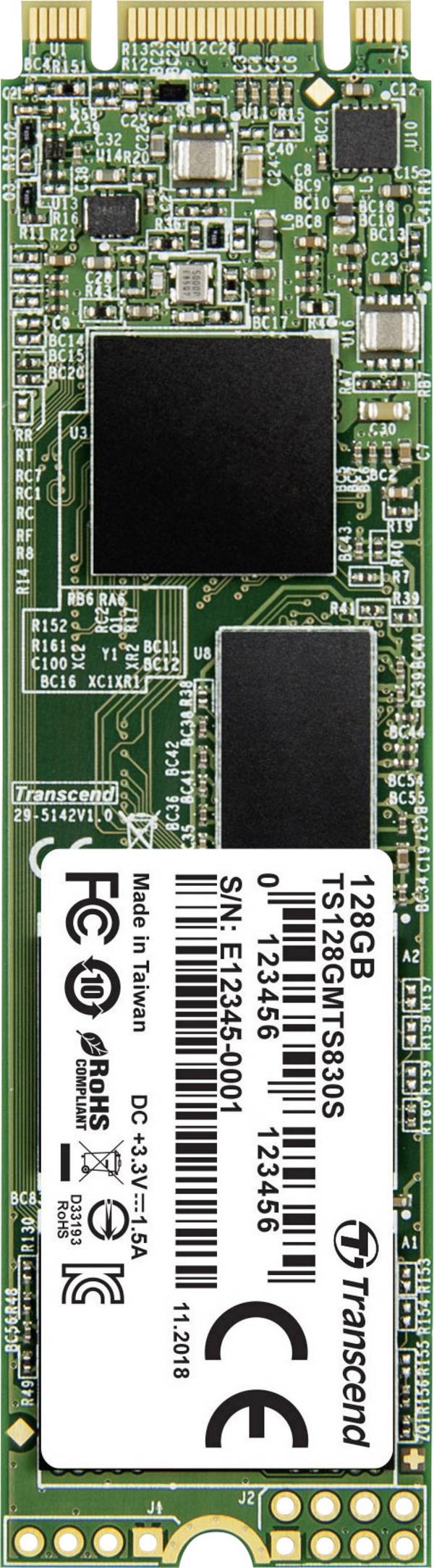 Transcend 830S SATA M.2 SSD 2280 harde schijf 128 GB M.2 SATA 6 Gb/s