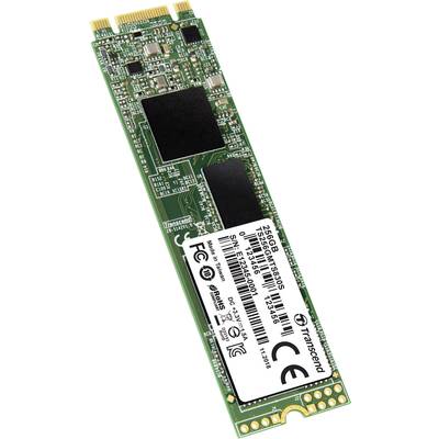 Een groene M.2-SSD van Transcend met een opslagcapaciteit van 256 GB, die typische componenten en schakelingen op de printplaat toont.