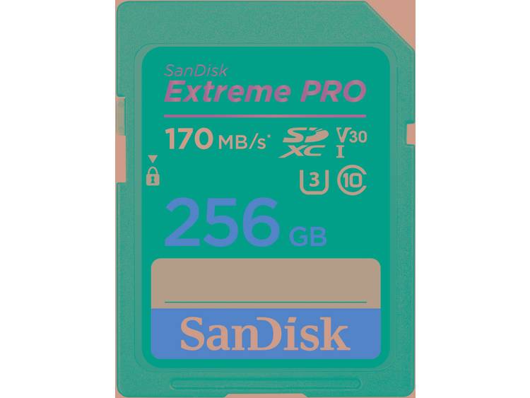SanDisk ExtremeÂ® PRO SDXC-kaart 256 GB Class 10, UHS-I, UHS-Class 3, v30 Video Speed Class 4K-video