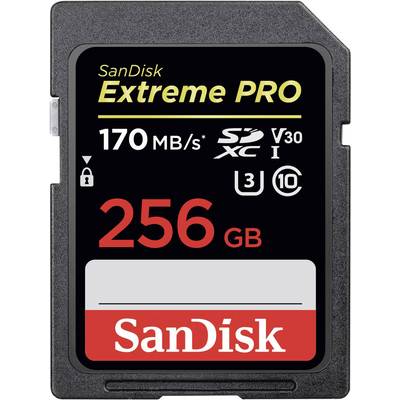 SanDisk Extreme® PRO SDXC-kaart  256 GB Class 10, UHS-I, UHS-Class 3, v30 Video Speed Class 4K-video-ondersteuning