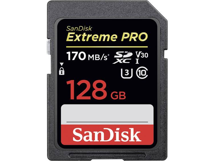 SanDisk ExtremeÂ® PRO SDXC-kaart 128 GB Class 10, UHS-I, UHS-Class 3, v30 Video Speed Class 4K-video