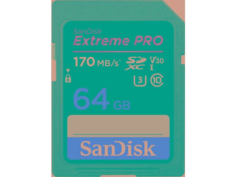 SanDisk ExtremeÂ® PRO SDXC-kaart 64 GB Class 10, UHS-I, UHS-Class 3, v30 Video Speed Class 4K-video-