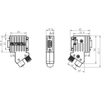 Provertha 40-5292122 Sensor/actuator adapter  Aantal polen: 9, 5 Adapter, Y-vorm  1 stuk(s) 