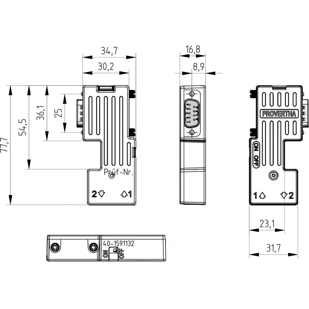 Provertha 40-1592132 Sensor/actuator connector, niet geassembleerd 1 stuk(s)
