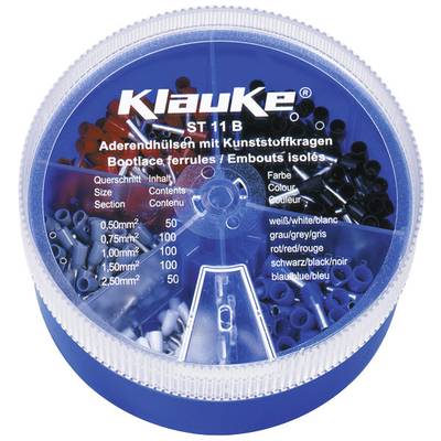 Klauke ST11B Assortiment adereindhulzen 0.50 mm² - 2.50 mm² Wit, Grijs, Rood, Zwart, Blauw 400 onderdelen 