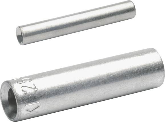 Twee zilveren aluminium buizen, een kortere en een langere, liggen naast elkaar op een witte achtergrond.