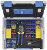 Klauke LBOXX230B Assortiment kabelschoenen Incl. krimptang, Incl. striptang, Incl. kabelschoen, Incl. kabelschoen (plat), Incl. ringkabelschoen, Incl. adereindhulzen, Incl. doorverbinder Deels geïsoleerd Blauw, Rood, Grijs, Geel, Zilver 2377 onderdelen