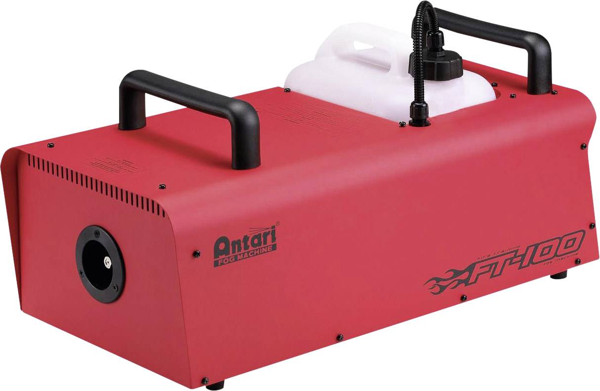 Rode rookmachine FT100 met twee handgrepen en geïntegreerde vloeistoffles, geschikt voor podiumeffecten en evenementen.