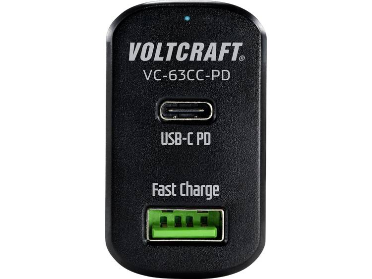 VOLTCRAFT CAS-63 VC-63CC-PD USB-oplader Auto Uitgangsstroom (max.) 3 A 2 x USB, USB-C bus USB Power 