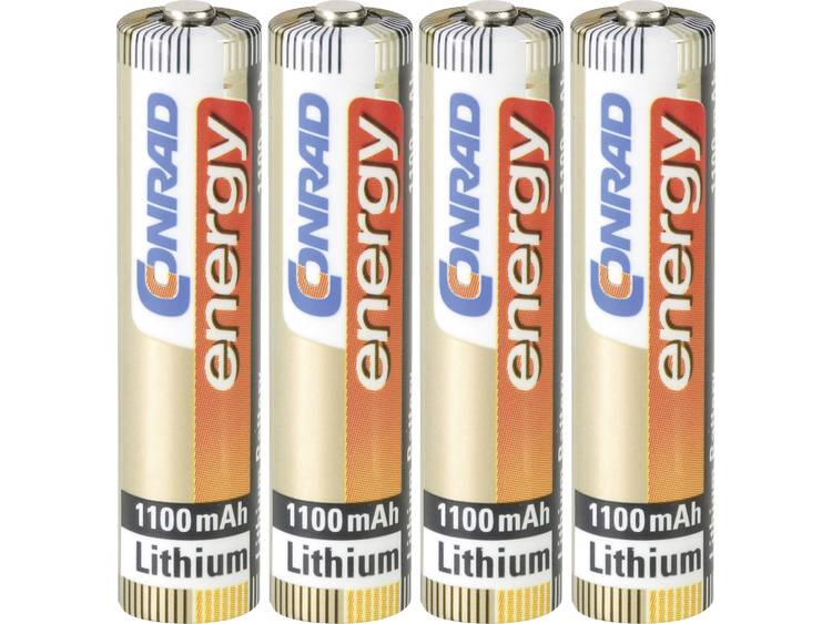 AAA batterij (potlood) Conrad energy Extreme Power FR03 Lithium 1.5 V 4 stuks