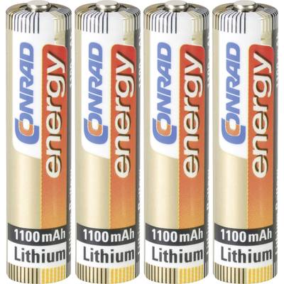 Conrad energy AAA batterij (potlood) Extreme Power FR03 Lithium 1100 mAh 1.5 V 4 stuk(s)