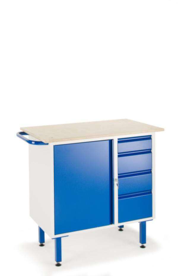 ROLLCART 07-4371 Werkbank (b x d) 600 mm x 1000 mm Gentiaan-blauw
