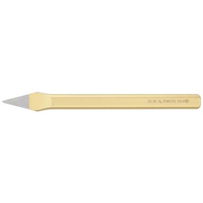 Een goudkleurige steekbeitel met zilveren, platte snijkanten. Aan de zijkant is de gravure 'Akko DMC 90' zichtbaar.